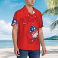 thumbnail image 6 of Uemuo Gnome 4th of July Printed Regular Fit Short Sleeve Casual Hawaiian Shirt for Men,Aloha shirt,Tropical shirt,Floral print shirt,Vacation Beach shirt-Large, 6 of 9