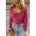 thumbnail image 1 of Women's Rose U Neck Textured Long Sleeve Top, 1 of 5