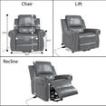 thumbnail image 6 of Tatiana Oversized Air Leather Power Lift Recliner Chair with Footrest. Reclining Chair with Remote Control, Premium Studded, 6 of 10
