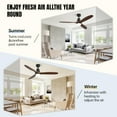 thumbnail image 2 of Sofucor 60-Inch Matte Black Ceiling Fan with Lights, Remote, Walnut Blades, Dimmable Light, Reversible DC Motor, 2 of 8