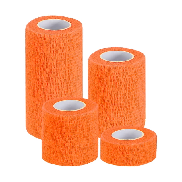 Venda Autoadhesiva Uxcell, Cinta Elástica Autoadherente Transpirable para Deportes Atléticos de Muñeca y Tobillo Naranja Brillante