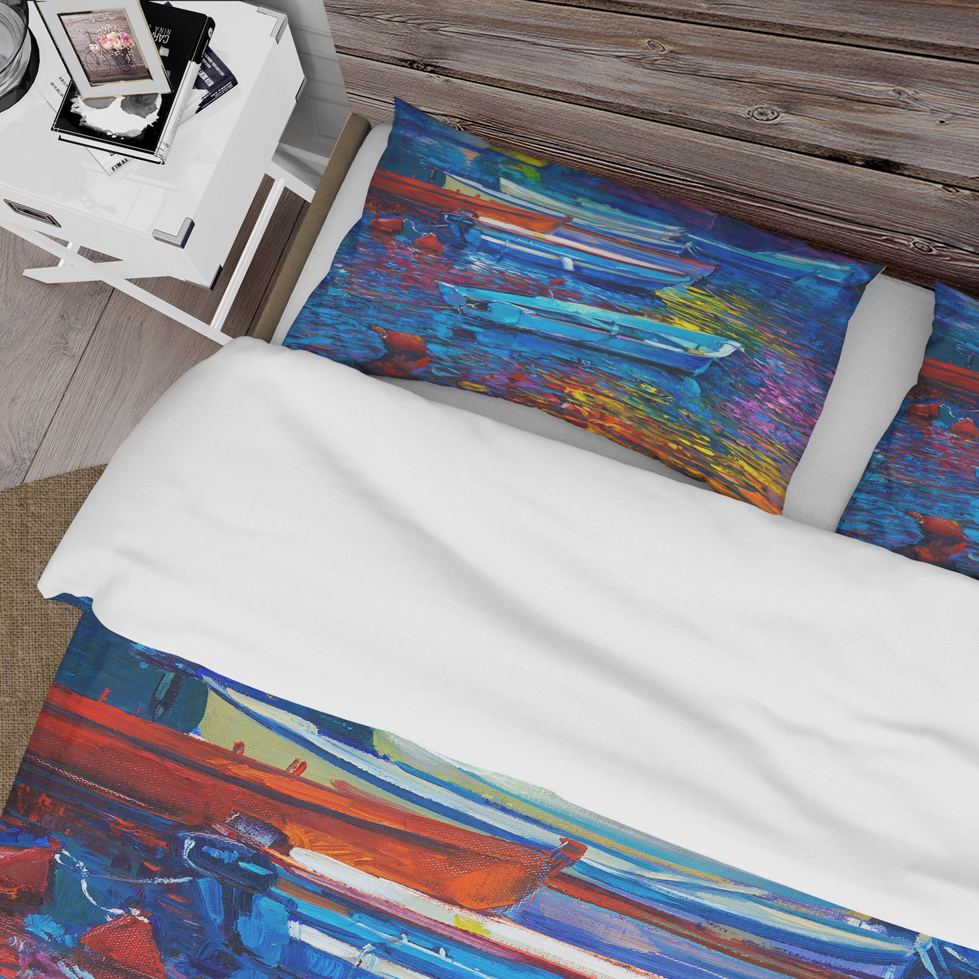 Designart 'Blue Sailboats and Sea' Nautical Duvet Cover Set