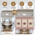 thumbnail image 5 of Window Privacy Film Western Texas Star Retro Stained Glass Window Film Decorative Sun Block Window Cover Rustic Vintage Farm Red Beige Plaid Window Clings Static Sticker for Bathroom 19.6"x39.3", 5 of 7