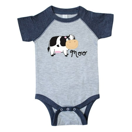 

Inktastic Moo says the cow Gift Baby Boy or Baby Girl Bodysuit