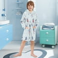 thumbnail image 5 of FORMRS Niños Bathrobe Unisex Hooded Robe Soft Plush Pajamas Sleepwear, Size 2-3T, Hockey Action Zone, 5 of 7