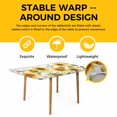 thumbnail image 4 of Yellow Sunflowers Table Cloths for 4 Foot Rectangle Tables, Vintage Country Flowers Butterfly Wood Board Patio Waterproof Elastic Fitted Tablecloths, Washable Rectangular Table Cover for Camping, 4 of 8