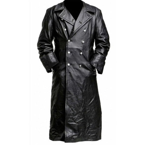 Chaqueta de cuero de abrigo medieval para hombre de cuero vintage de otoño e invierno