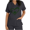 thumbnail image 4 of BiZtdJrK 2025 Happy St. Patrick's Day Scrub Tops for Women Fashion Shamrock Graphic Tees Shirts Short Sleeve Nurse Uniform Tshirts with Pocket Black XXL, 4 of 7