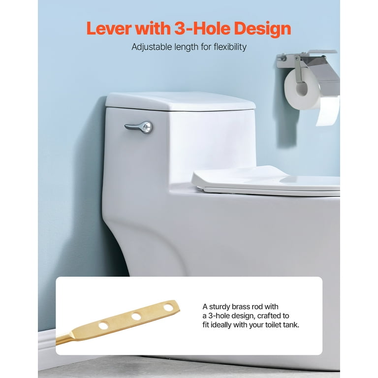 2-Pack Toilet Handle Replacement Kit – Front Mount Flush Lever With Stainless Steel Chain