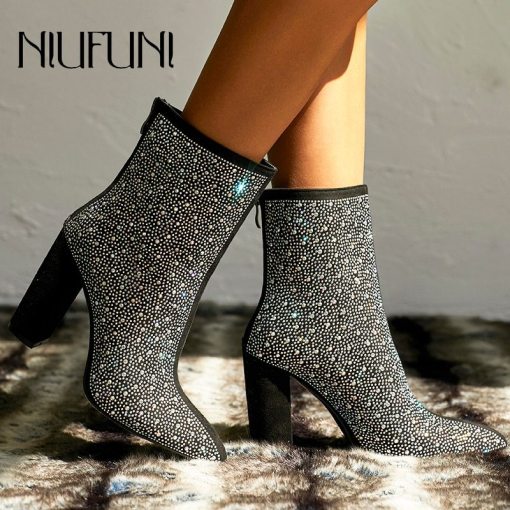 womens bling ankle boots