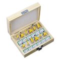 thumbnail image 1 of 12 Pieces 8mm Shank Tungsten Carbide Router Bits, Wood Router Bit With Wooden Storage Case For Doors,Tables,Shelves,Cabinets,DIY Woodworking, 1 of 5