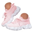 thumbnail image 3 of Womens Mesh Running Shoes Breathable Chunky Tennis Shoes Lightweight Slip on Sock Sneakers Lace up Casual Orthopedic Walking Shoes Pink Size 6.5, 3 of 8