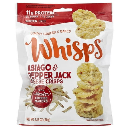 Whisps, Cheese Crisps, Asiago & Pepper Jack , 2.12 oz