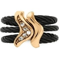 thumbnail image 4 of Black Ti & Bronze Cable White Sapphire Cable Flexible Ring, 4 of 4