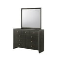 thumbnail image 4 of Contemporary Style King Size 6pc Bedroom Set Bed Dresser Mirror Nightstand Chest Wooden Furniture Gray Finish, 4 of 7