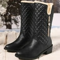 thumbnail image 4 of Leozcaa Women Winter Boots Fashion Round Toe Warm Furry Mid Calf Boots Insulated Outdoor Snow Boots, 4 of 8