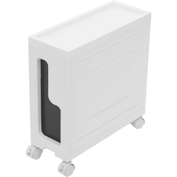 Slim Bathroom Storage Cabinet, Waterproof Narrow Bathroom Organizer Storage Cart Floor Cabinet, Beside Toilet Multifunctional Slit Cabinet for Small Spaces (1-Tier)