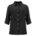 thumbnail image 4 of GZWYHT Button Down Shirt For Women，Woman's Shirts Linen Blouses for Women Womens Blouses Summer Womens Striped Button Down Shirt Linen Shirts for Women Floral Blouse, 4 of 8