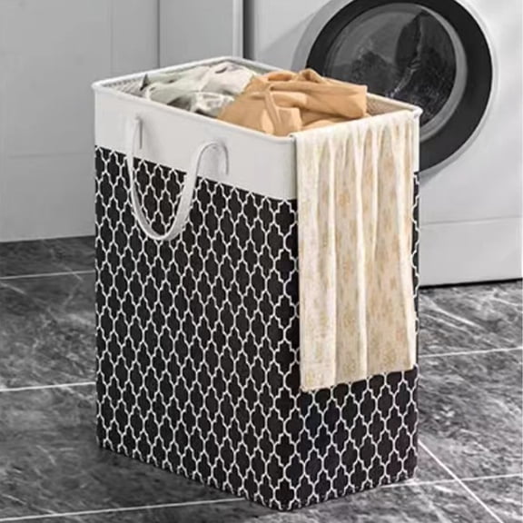 72L Large Laundry Baskets Collapsible Laundry Hampers with Reinforced Handles, Waterproof Freestanding Clothes Hamper Dirty Clothes Basket for Dorm Bedroom Bathroom Towels Toys(11.8×15.7×23.6in)