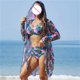 thumbnail image 1 of Trajes de baño para mujer, Trajes de baño para mujer, Traje de baño de tres piezas con tirantes de bikini estampados para mujer, Traje de baño de nailon para mujer, 1 of 9