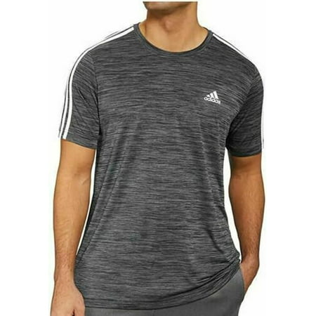 NEW!! adidas Men's 3 Stripe Tech Tee Moisture Wicking Fabric Relaxed Fit & Small