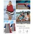 thumbnail image 5 of Black White Chevron Beach Towels Oversized Super Absorbent, Geometric Red Sea Wavy Striped Lightweight Bath Towel Quick Dry Sets For Bathroom/Pool/Rv Camping/Beach Play/Gym Room/Picnic 35"x70", 5 of 8