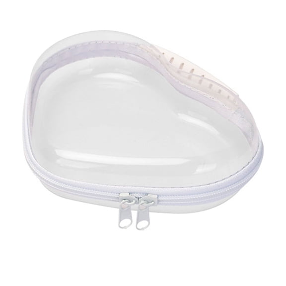 CuiLiyq Heart Shaped Travel Storage Bag, 1 Pcs Clear Plastic Zipper Case, Toiletry Pouch, Travel Organizer, Cosmetic Bag, Toy Storage Bins, Travel Accessories Storage Bag, 7" x 5.3" x 2"