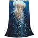 thumbnail image 2 of Balery White Jellyfish Dansing in the Ocean Manta de Felpa Suave y Acogedora – Cobija de Franela Aterciopelada para Cama, Lavable y Cálida para Sofá, Mascotas, Transpirable-50"x40", 2 of 7
