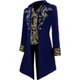 thumbnail image 5 of Mens Medieval Steampunk Blue Velvet Tailcoat Victorian Prince Frock Coat Costume Jacket, 5 of 5