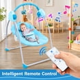 thumbnail image 5 of KFeng Baby Swing for Infants, Portable Electric Motorized Infant Swing with Toy Bluetooth Music Remote 3-Speed Electric Swing, Blue, 5 of 11