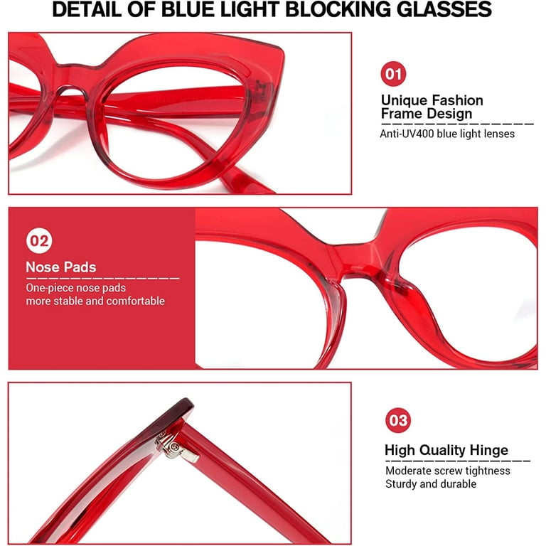 Oversized Thick Cat Eye Blue Light ing Glasses Fashion Vintage Frame Fake Glasses for Women Cortney