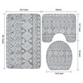 thumbnail image 3 of Gray Geometric Diamond Striped Pattern Bathroom Rugs Sets 3 Piece,Toilet Cover Set,Absorbent Non Slip Bathroom Mats Sets with U-Shaped Contour Rug Toilet Rug Set, 3 of 5