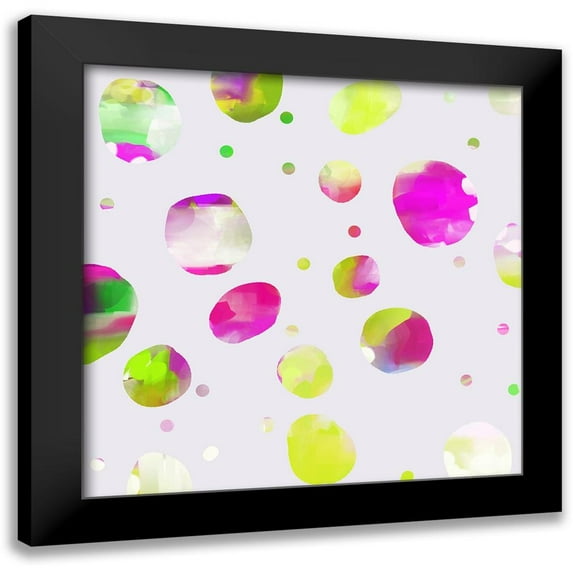 Auda, Christine 12x12 Black Modern Framed Museum Art Print Titled - Colorful Orbs 3