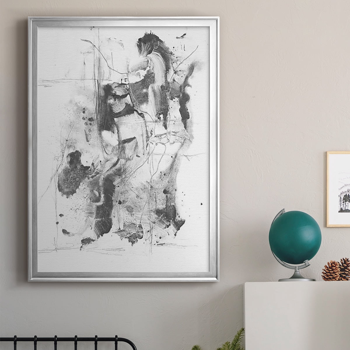 Graphite Abstract I Premium Framed Print, in Gold, Black, or Silver - Ready to Hang