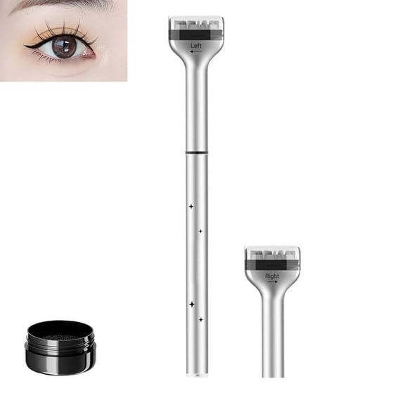 Lower Lash Stamp, Bottom Eyelash Stamp Kit, 2-in-1 Eyeliner & Lower Eyelash Stamp Set, Reusable Lower Eyelash Extensions Stamps Quick Eye Makeup Tool Black