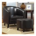 thumbnail image 1 of Coaster Chaise d'Appoint en Simili Cuir avec Pouf en Marron Foncé, 1 of 2