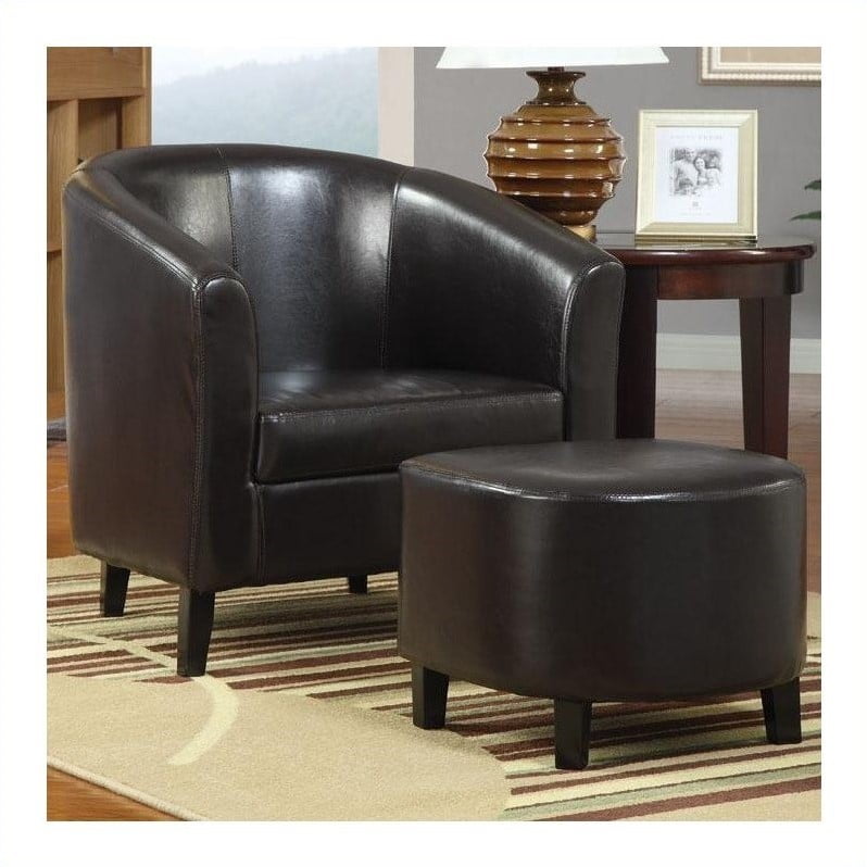 Coaster Faux Leather Accent Chair With Ottoman In Dark Brown Canada Coaster Faux Leather Accent Chair With, Tan Leather Accent Chair With Ottoman