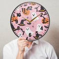 thumbnail image 6 of Yayeee Wall Clock Battery Operated 9.5" Silent Quartz Non-Ticking for Living Room Decor, Pink Halloween Ghosts, 6 of 8
