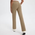 thumbnail image 3 of CQONEPT Womens Fleece Yoga Pants High Waist Straight Leg Leggings Lounge Butt Lifting Warm Outdoor Pant Khaki S, 3 of 6