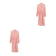 thumbnail image 3 of yingyy 1/2/3/5 Femmes Printemps Style Décontracté Ouvert devant Vêtements de Nuit Filles Simple Robe de Nuit à Manches Longues Vêtements de Pyjama Maison Rose P 2 Pcs, 3 of 6
