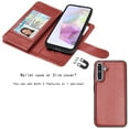thumbnail image 5 of For Samsung Galaxy A36 5G Case Wallet with Card Holder, Lanyard and Kickstand for Women Men, Ebizware Magnetic Flip Detachable PU Leather Wallet Phone Case Cover for Samsung Galaxy A36 5G - Wine Red, 5 of 8