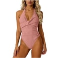 thumbnail image 2 of Antinous Ladies Solid Swim Off-Shoulder Back Chest Padding Modest Apparel, 2 of 5