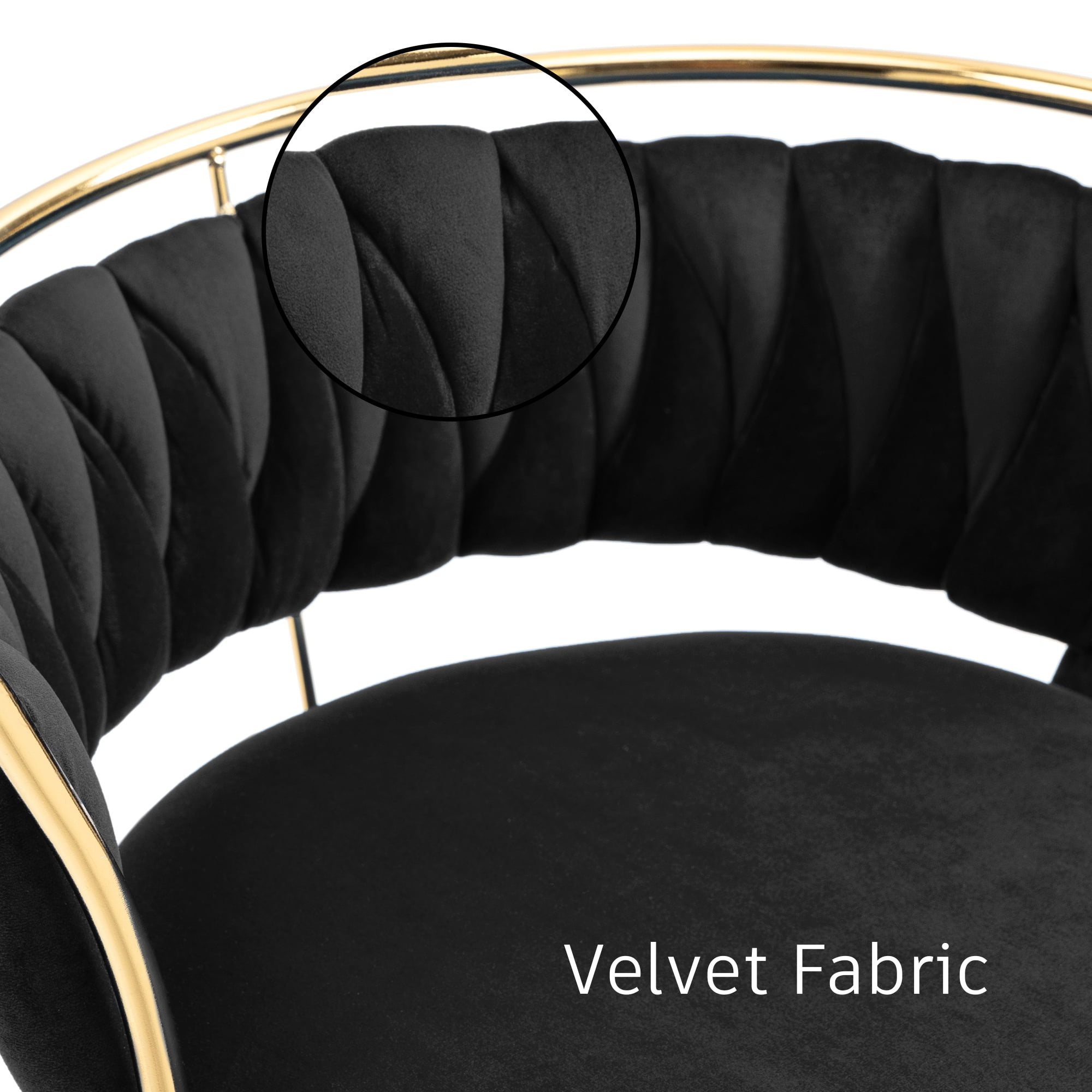 UIXE 360° Swivel Bar Stools Velvet Upholstered Adjustable Bar Chairs Set of 4 with Back & Footrest for Home and Kitchen, Black