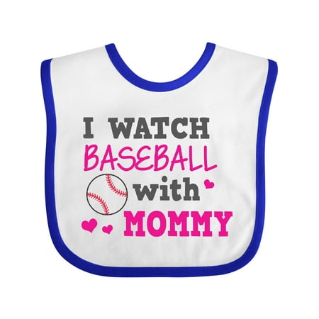 

Inktastic I Watch Baseball with My Mommy Boys or Girls Baby Bib