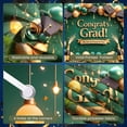 thumbnail image 4 of Green & Gold Congrats Grad Banner Graduation Cap Design Grad Party Backdrop Balloon Decor Glitter Accent for Graduation Party College Graduation Indoor Celebration, 4 of 9