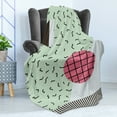 thumbnail image 4 of 1990s Soft Flannel Fleece Throw Blanket, Simplistic Arrangement with Circle Square and Lines Retro Composition Colorful Art, Cozy Plush for Indoor and Outdoor Use, 50" x 60", Multicolor, by Ambesonne, 4 of 5