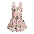 thumbnail image 6 of DISNIMO Panda Daisy Printed Girls One Piece Swimsuits Sleeveless Swim Dress for Kids Girls Hawaiian Summer Swimwear with Skirt, 6 of 8