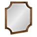 thumbnail image 3 of Kate And Laurel Hogan Scalloped Square Mirror, 24 x 24, Rustic Brown, Decorative Modern Farmhouse Wall Mirror for Display with Unique Shape and Large Size, 3 of 15