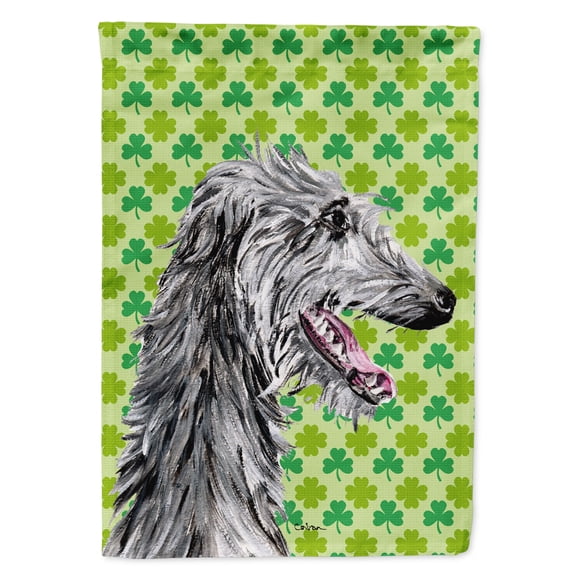 Carolines Treasures SC9741CHF Scottish Deerhound Lucky Shamrock St. Patricks Day House Flag House Size multicolor