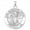 Sterling Silver, variant on Our Guardian Angel - Round Religious Color Medal - 1 Inch X 1 Inch -Solid 14K Yellow Gold